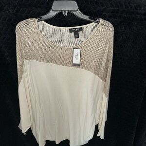Nine West Women's Beige and Cream Top